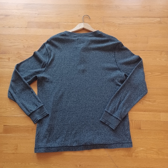 Roots Men's XL Killarney Henley Pepper Gray Black Shirt Cotton Sweater - Picture 7 of 11